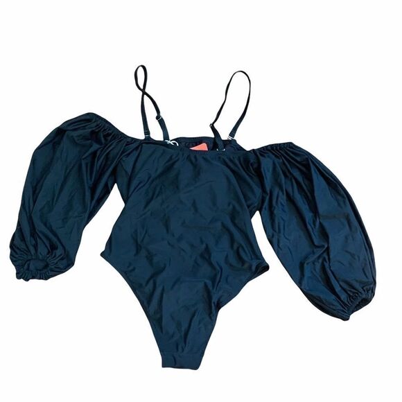 𝅺nwot Eloquii Puff Sleeve Off Shoulder Swimsuit - Picture 5 of 9